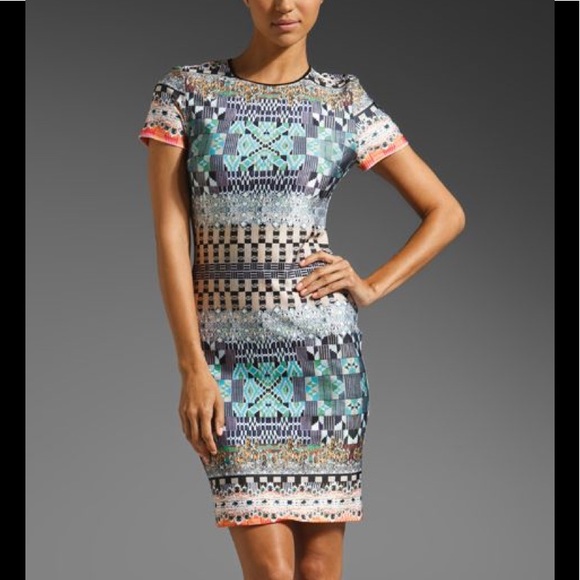 Clover Canyon Jeweled Tapestry Neoprene Dress S - Picture 2 of 8